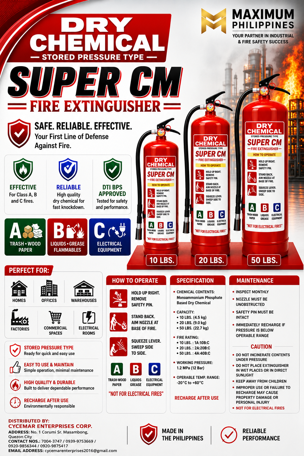 Super CM Dry Chemical Portable Fire Extinguisher Collection