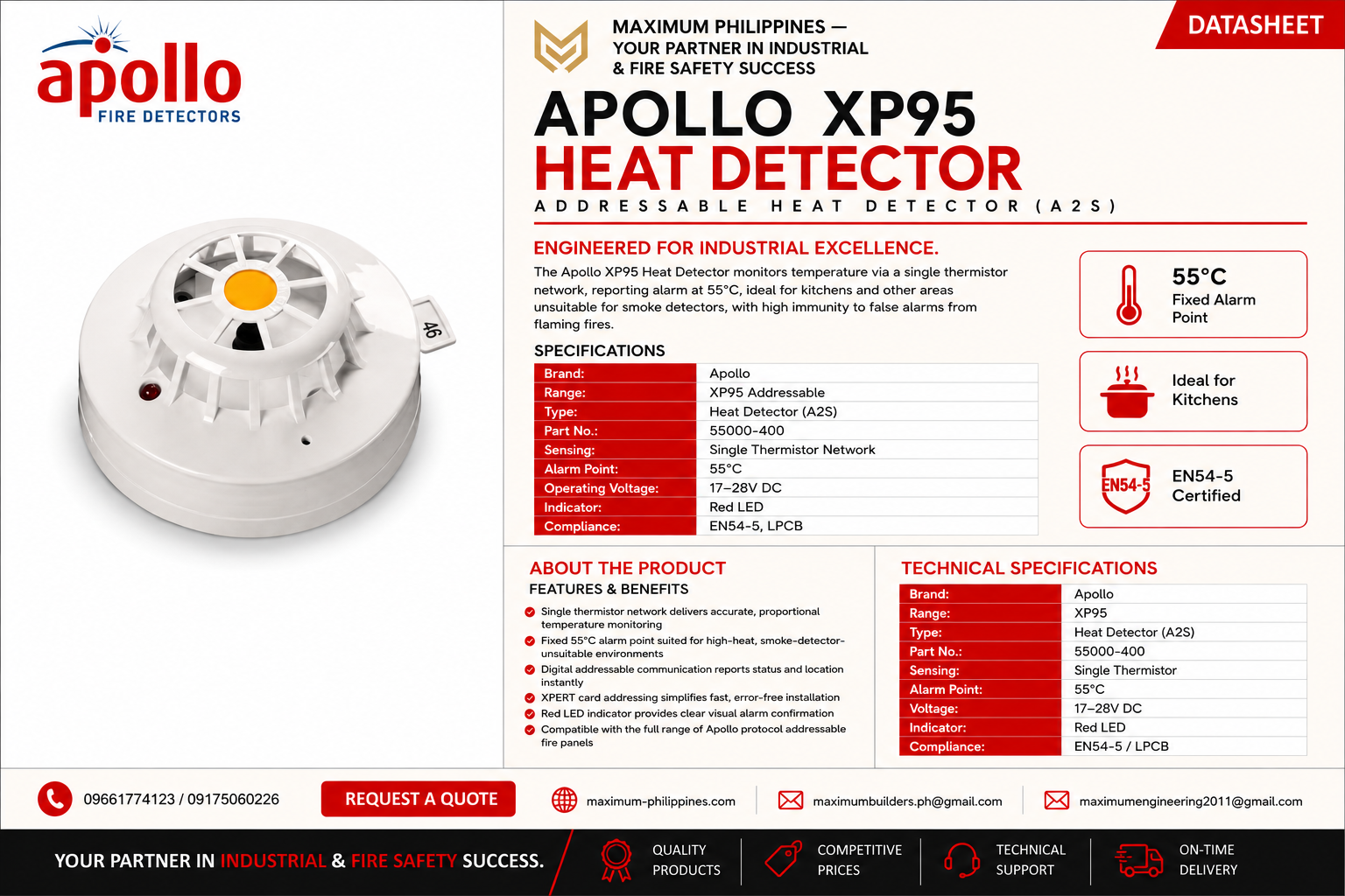 XP95 Heat Detector Brochure