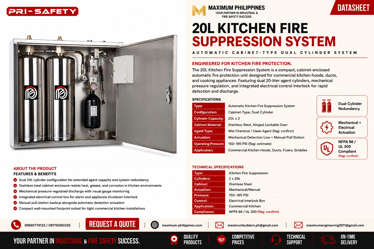 20L Kitchen Fire System Brochure