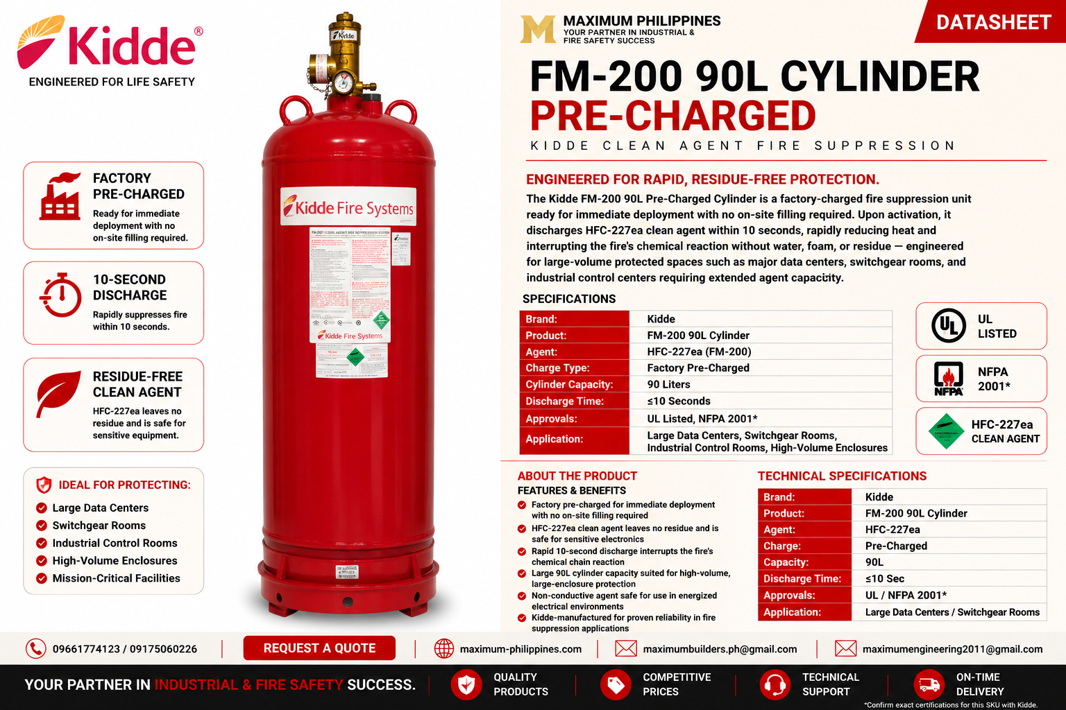 FM-200 90L Cylinder (Pre-Charged) Brochure