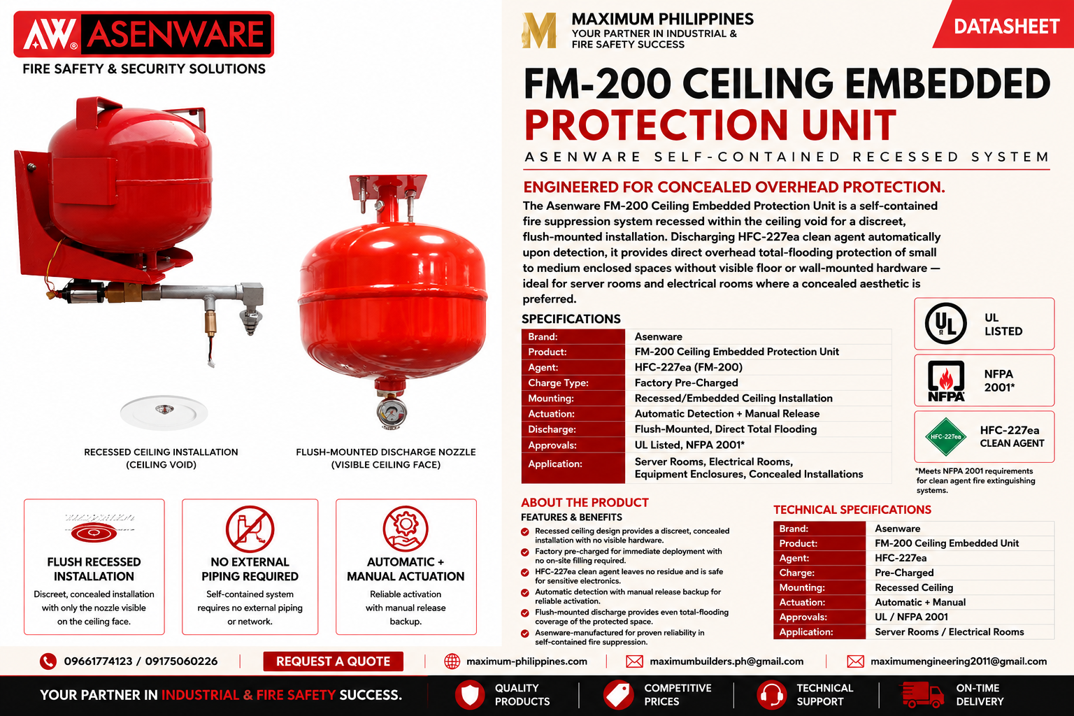 FM-200 Ceiling Embedded Protection Unit Brochure
