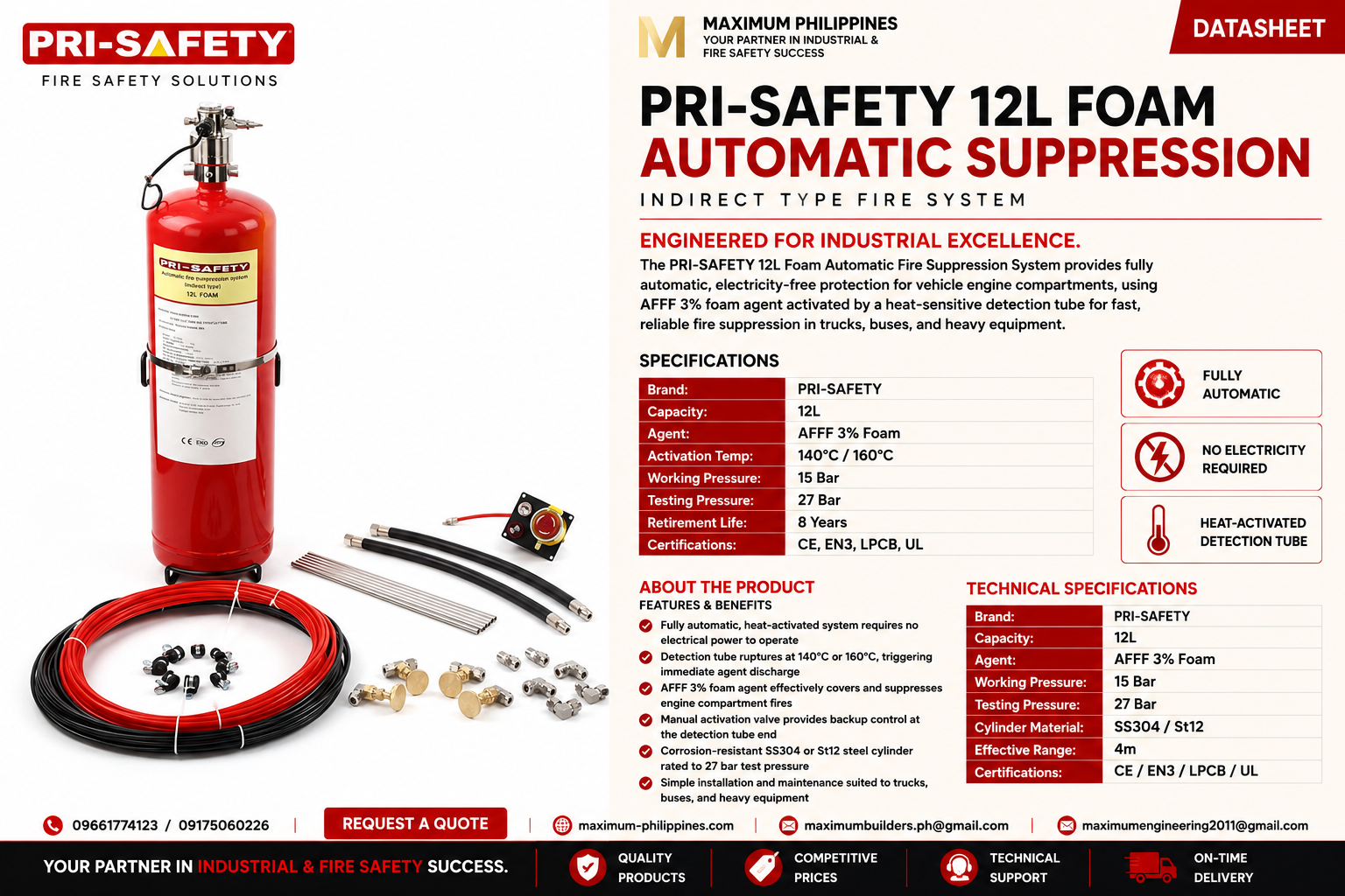 FM-200 Heavy Equipment Fire Suppression Unit Brochure