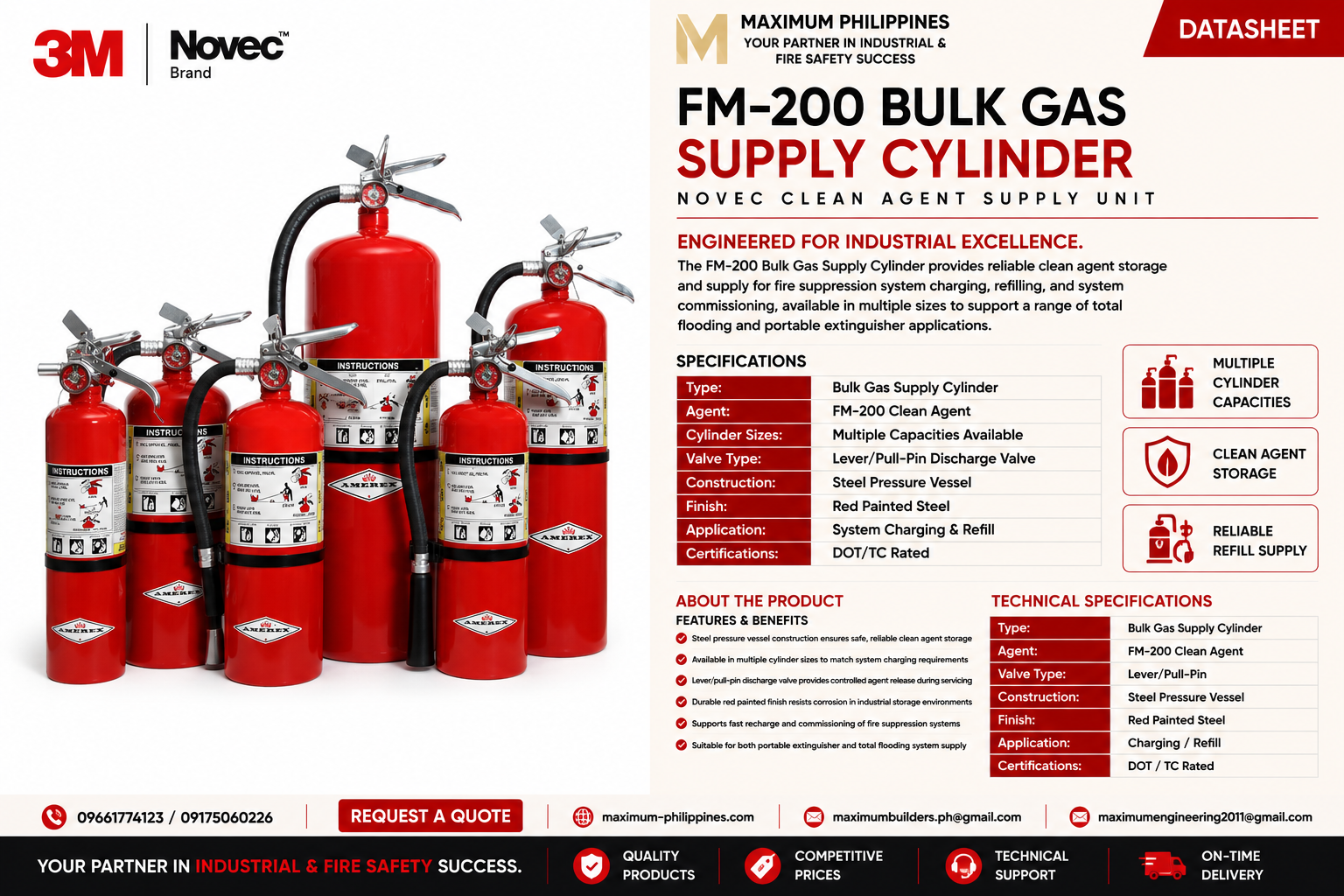 FM-200 Bulk Gas Supply Cylinder Brochure