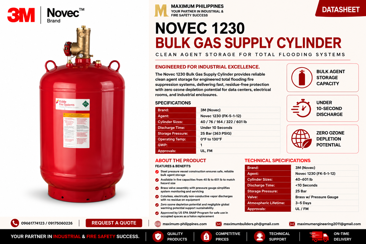Novec 1230 Bulk Gas Supply Cylinder Brochure