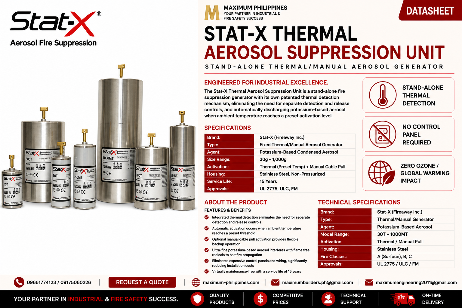 Stat-X Thermal Aerosol Suppression Unit Brochure