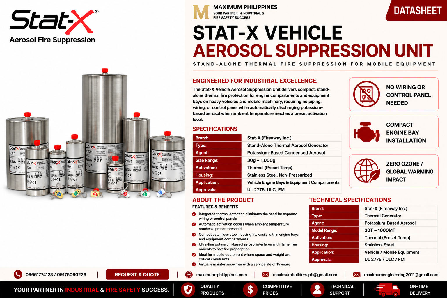 Stat-X Vehicle Aerosol Suppression Unit Brochure