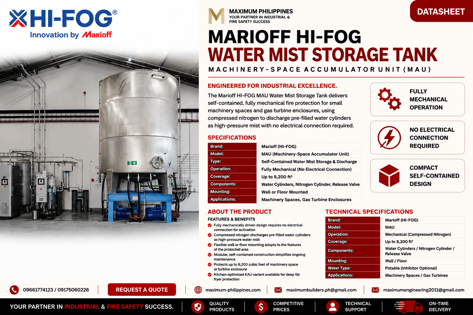 Water Mist Storage Tank Brochure