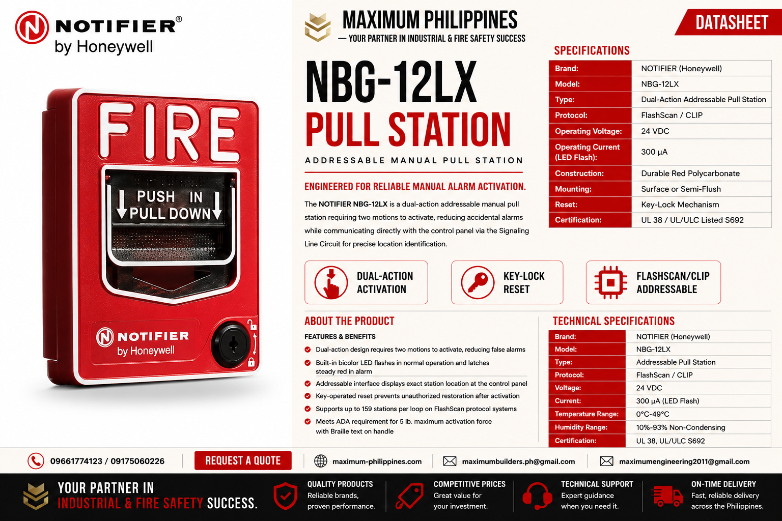 NBG-12LX Addressable Manual Pull Station Brochure