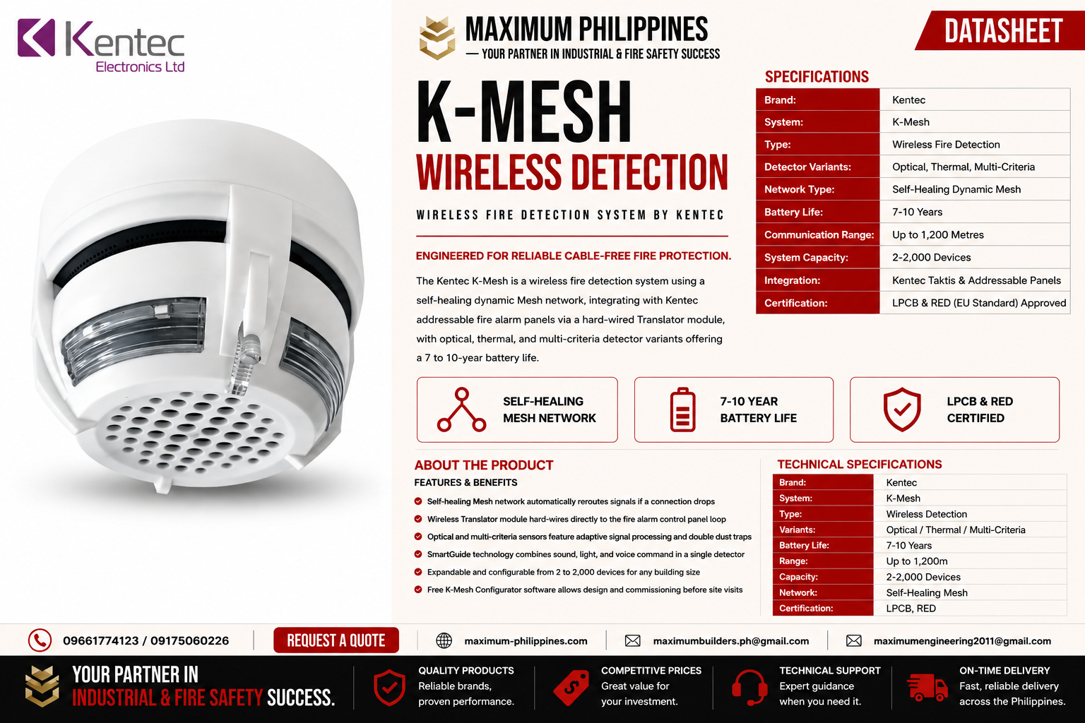 Kentec K-Mesh Wireless Fire Detection Devices Brochure