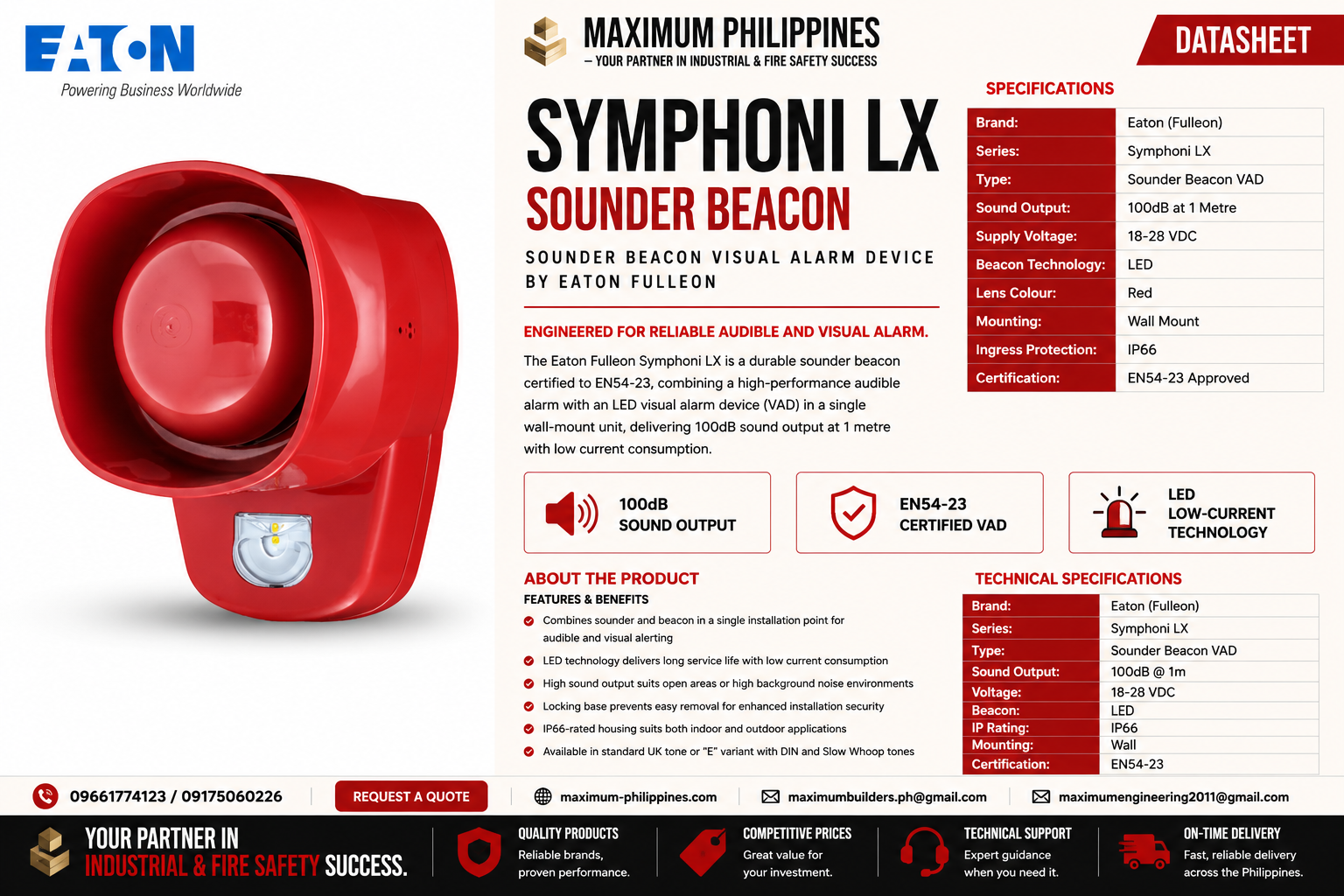 Eaton Fulleon Symphoni LX Sounder Beacon Brochure