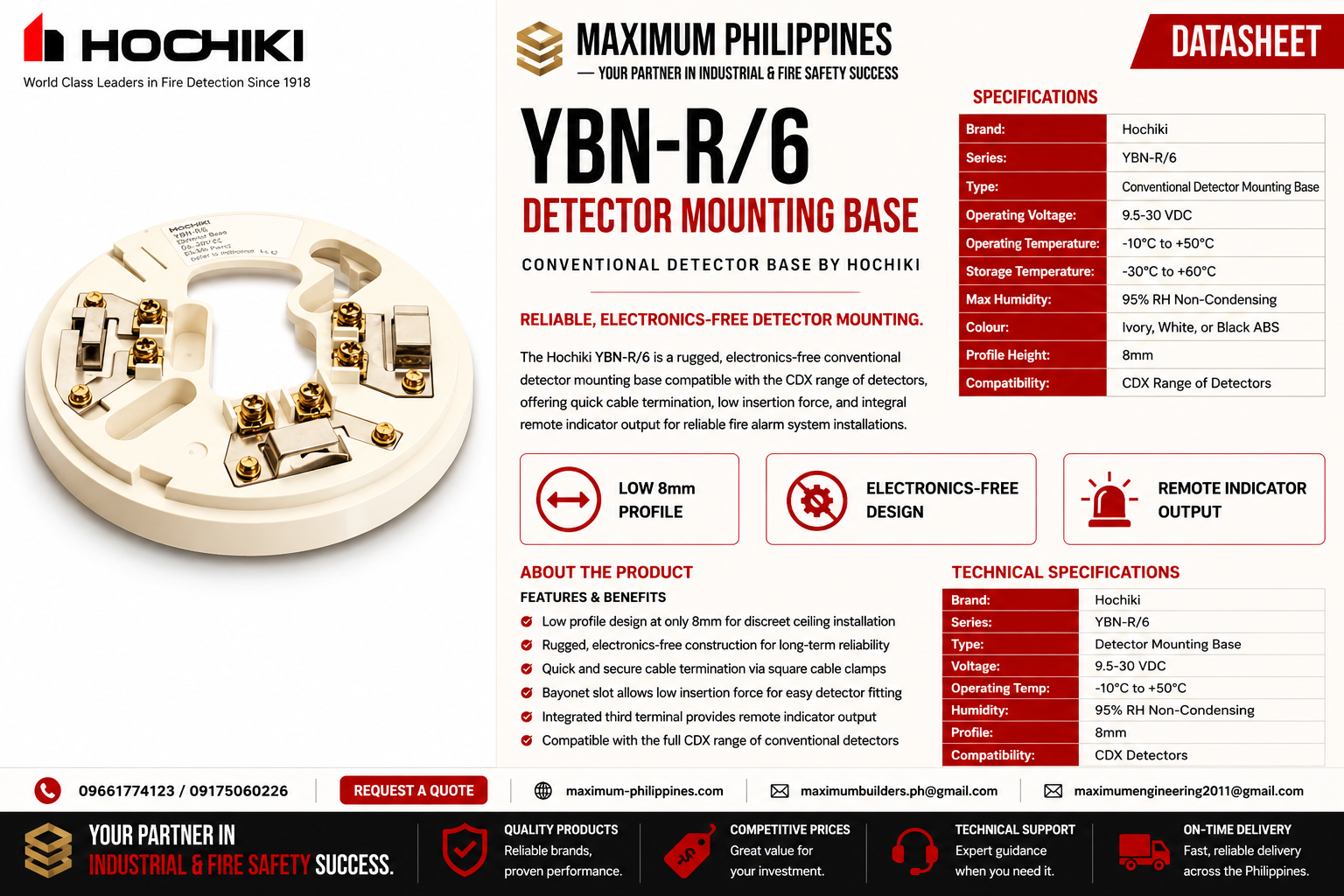 Hochiki YBN-R/6 Reflective Beam Smoke Detector Brochure