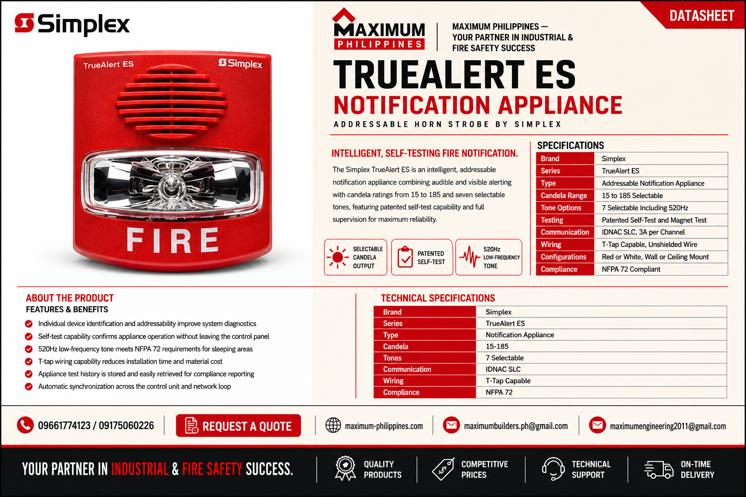 Simplex TrueAlert ES Addressable Notification Appliance Brochure