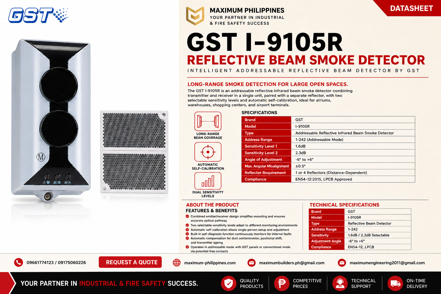 GST I-9105R Addressable Photoelectric Smoke Detector Brochure