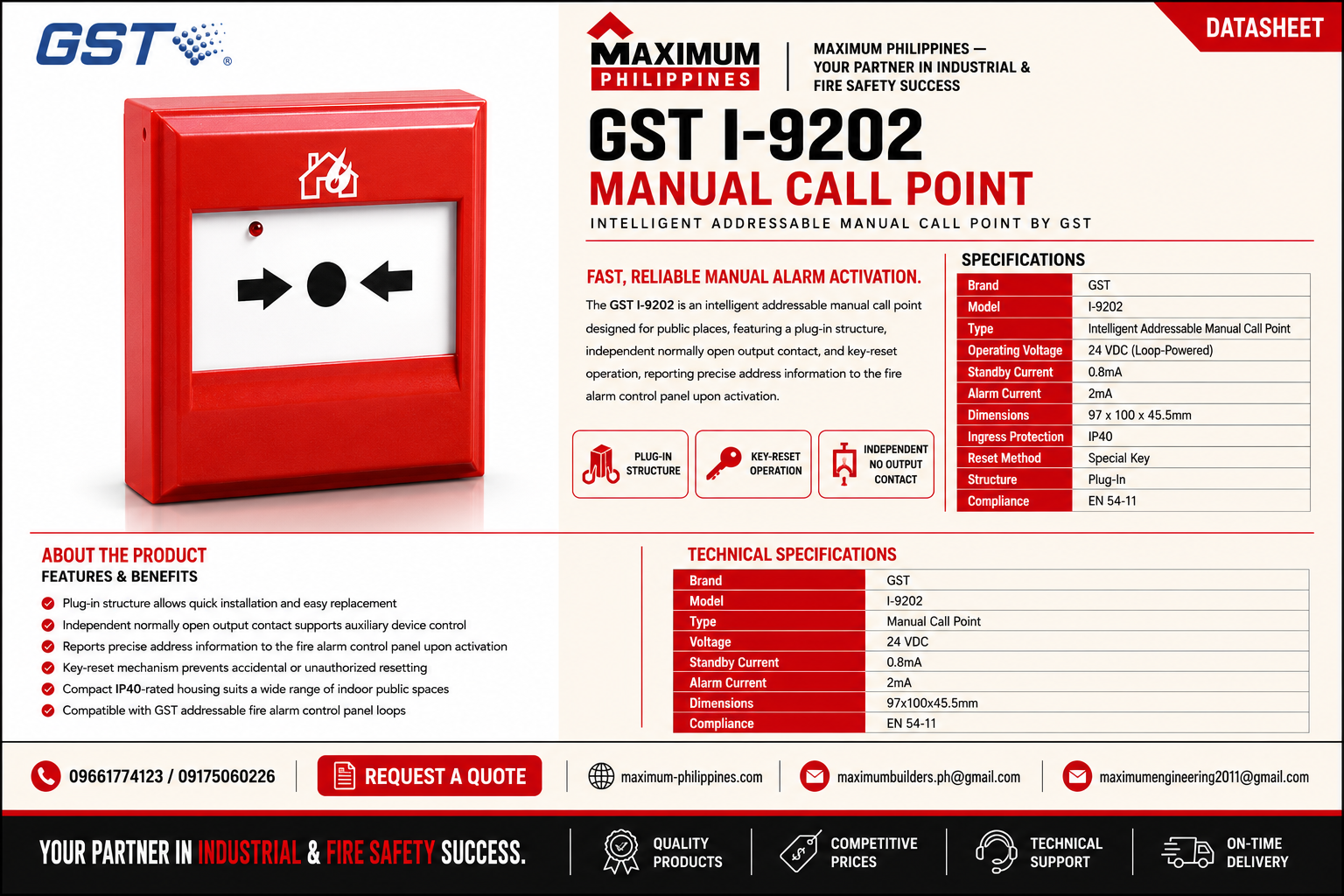 GST Addressable Manual Call Point Brochure