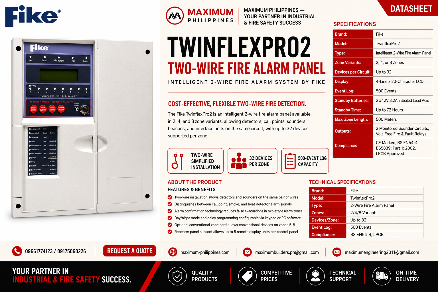 Fike TwinflexPro2 Two-Wire Fire Alarm Panel Brochure