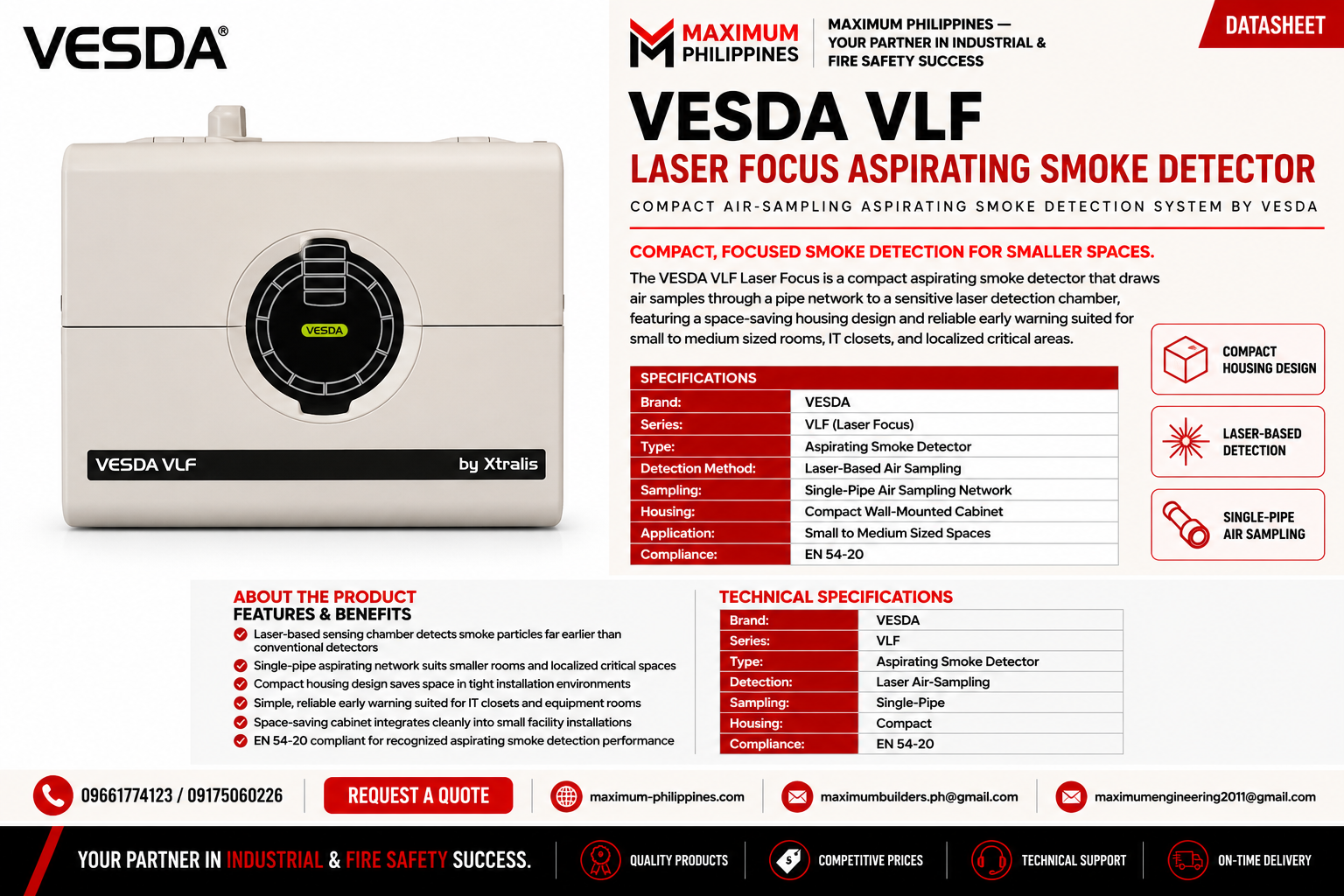 VESDA VLF Laser Focus Aspirating Smoke Detector Brochure