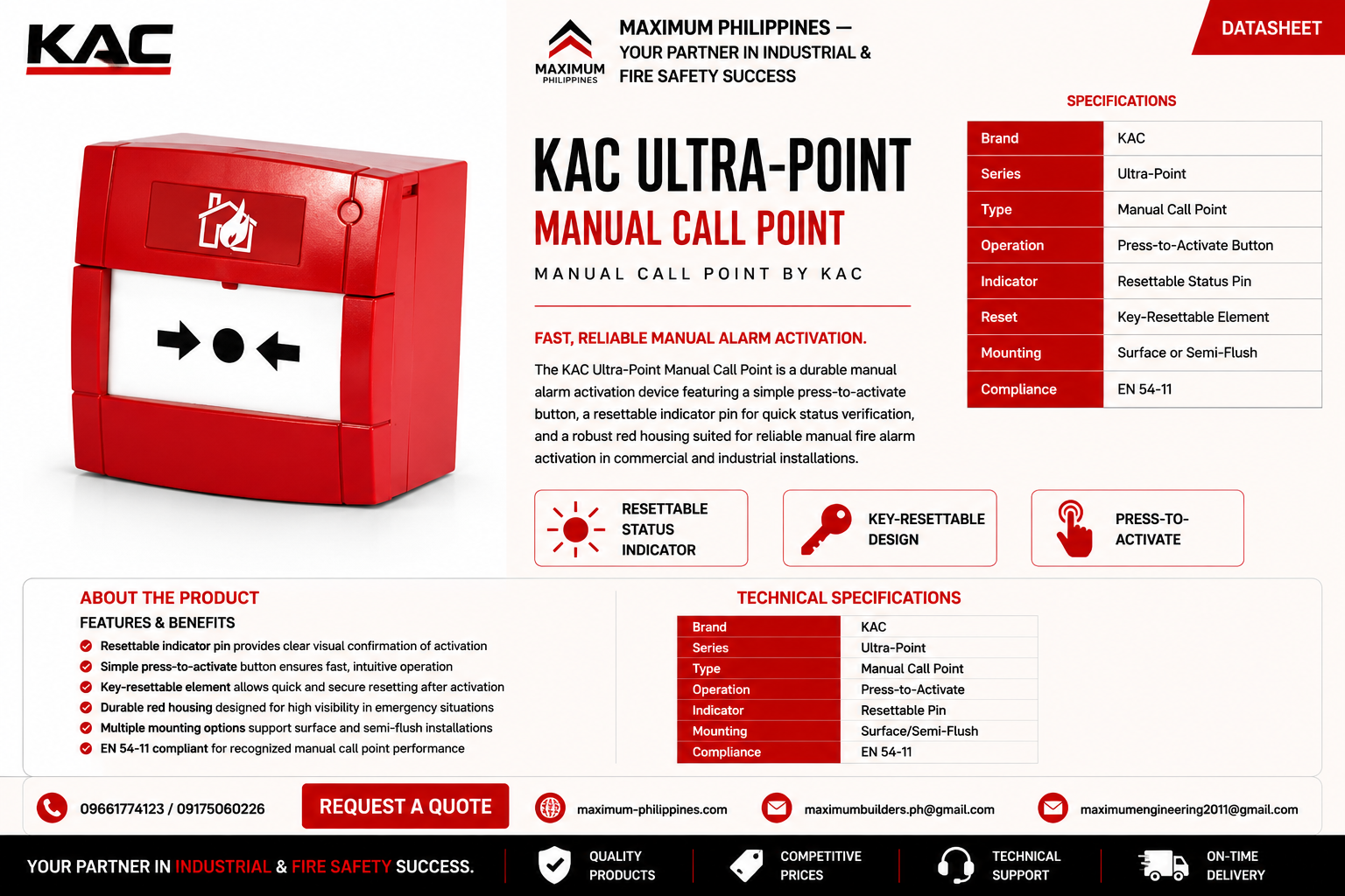 KAC Ultra-Point Manual Call Point Brochure