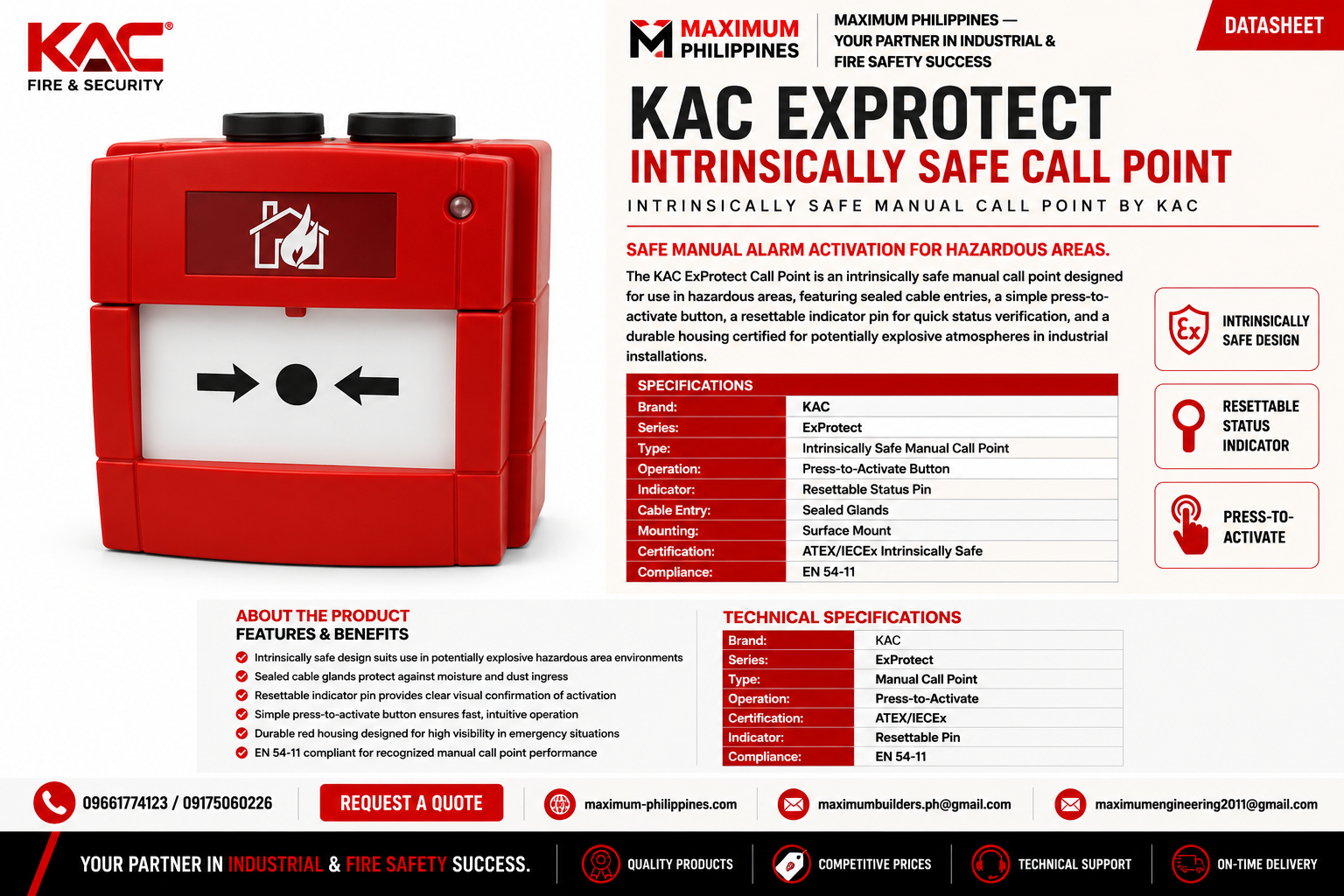KAC ExProtect Intrinsically Safe Call Point Brochure